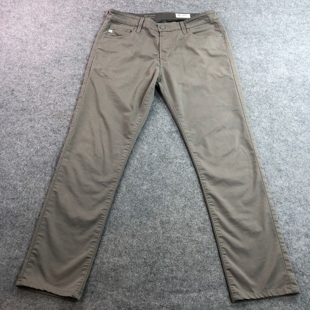 Adriano Goldschmied Mens Tellis Modern Slim Pants 33x34 Grey Italian Fabric